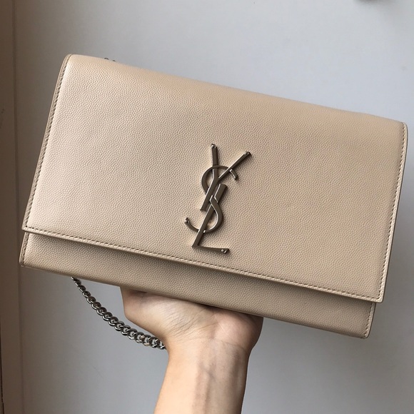 Saint Laurent Handbags - SOLD Saint Laurent beige Kate grainy leather
